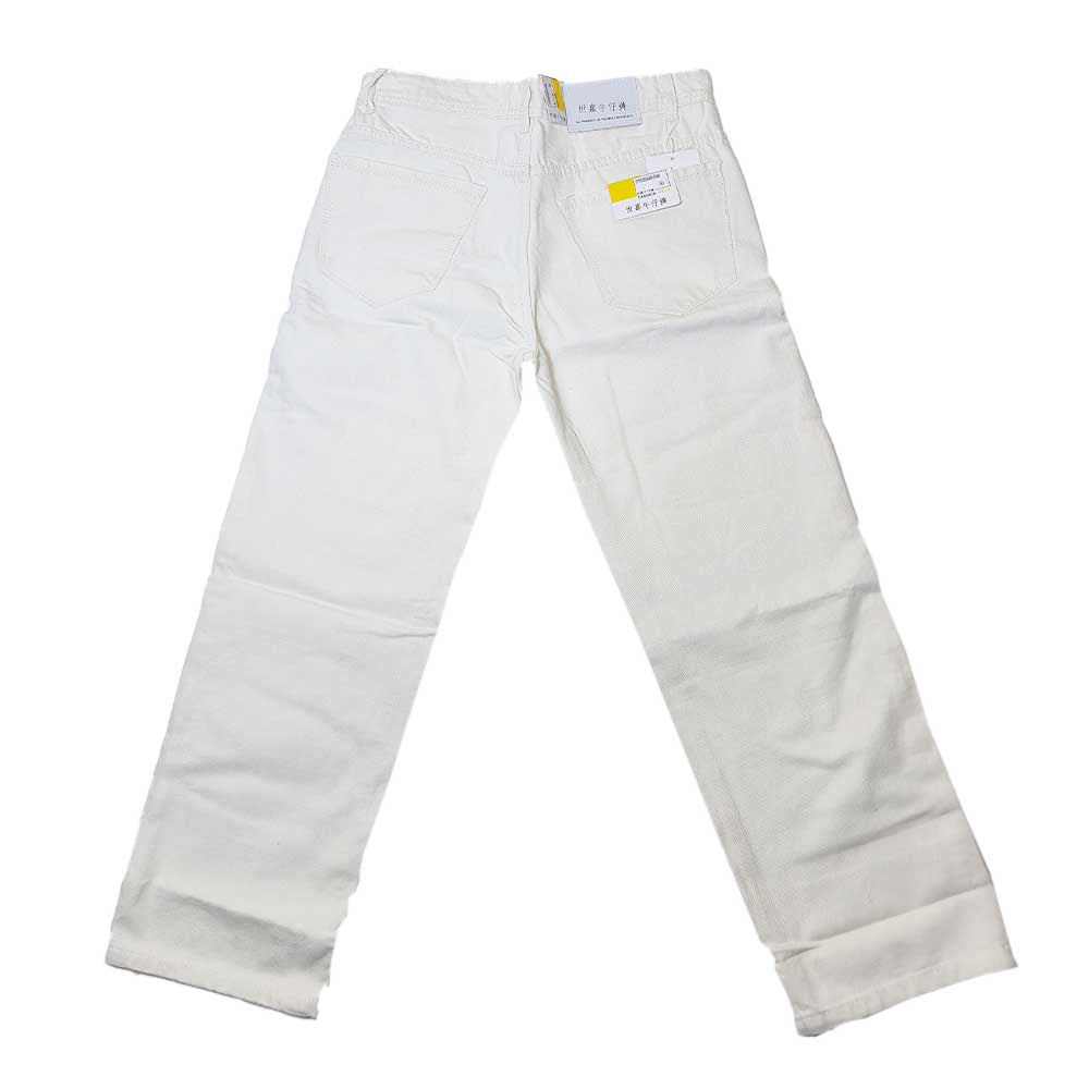 Clothora Men's Off-White Wide-Leg Baggy Denim Jeans | Minimalist Streetwear Loose Fit Pants(2014)