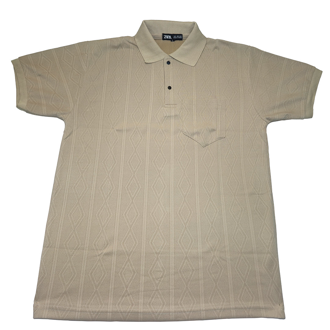 CREAM  Men Old Money Style Textured Knitted Snap-Button (1039)