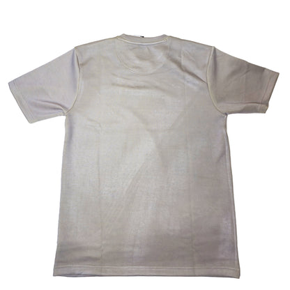 Clothora Men's Beige Trim Textured Studded Logo T-Shirt | Modern Streetwear Tee(1067)