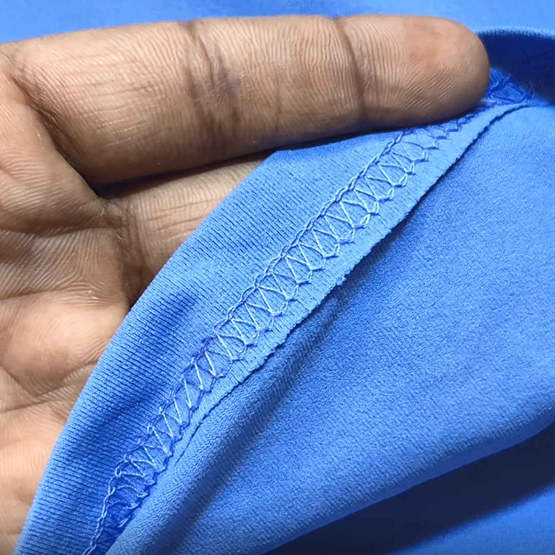 LIGHT BLUE Men Old Money Style Solid Textured Knitted Snap-Button Collar Polo T-Shirt(1047)