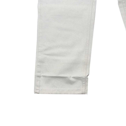 Clothora Men's Off-White Wide-Leg Baggy Denim Jeans | Minimalist Streetwear Loose Fit Pants(2014)