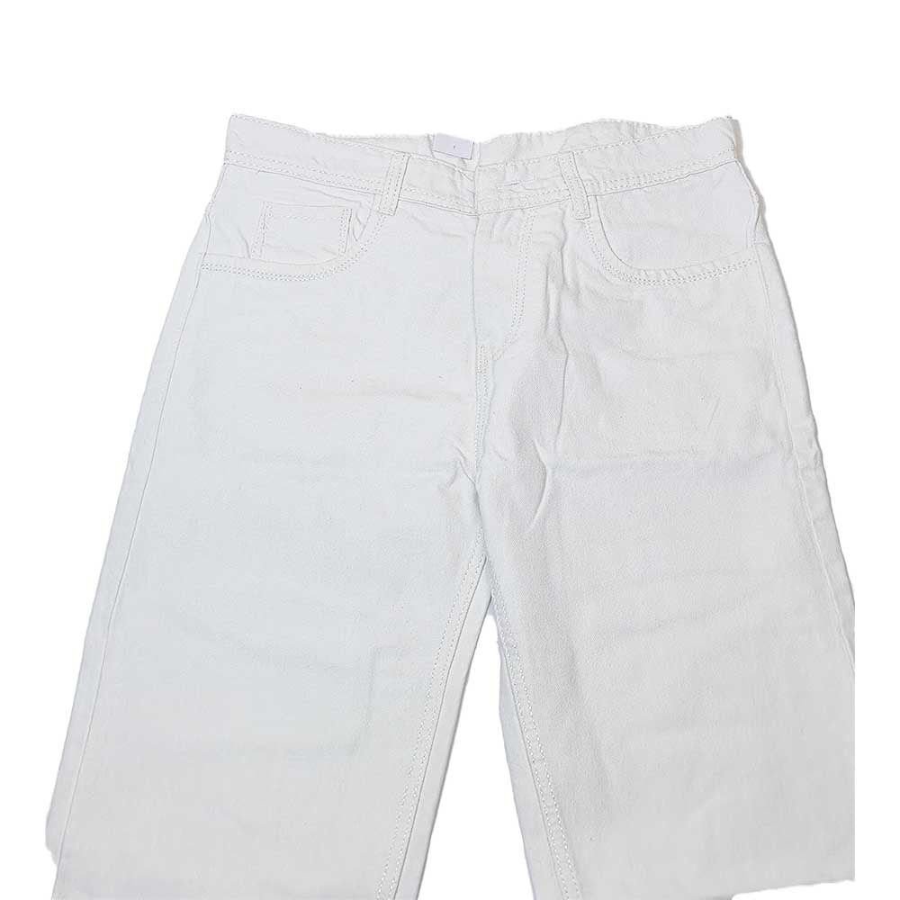 Clothora Men's Off-White Wide-Leg Baggy Denim Jeans | Minimalist Streetwear Loose Fit Pants(2014)