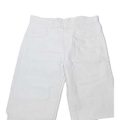 Clothora Men's Off-White Wide-Leg Baggy Denim Jeans | Minimalist Streetwear Loose Fit Pants(2014)