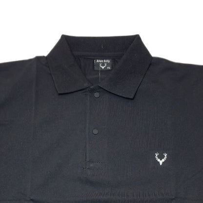 BLACK Men Old Money Style Solid Textured Knitted Snap-Button Collar Polo T-Shirt(1043)