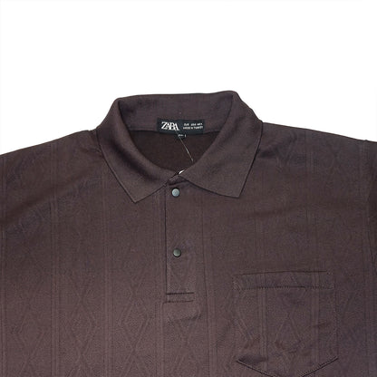 BROWN Men Old Money Style Textured Knitted Snap-Button (1038)