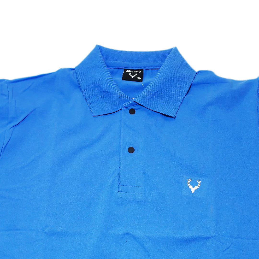 LIGHT BLUE Men Old Money Style Solid Textured Knitted Snap-Button Collar Polo T-Shirt(1047)