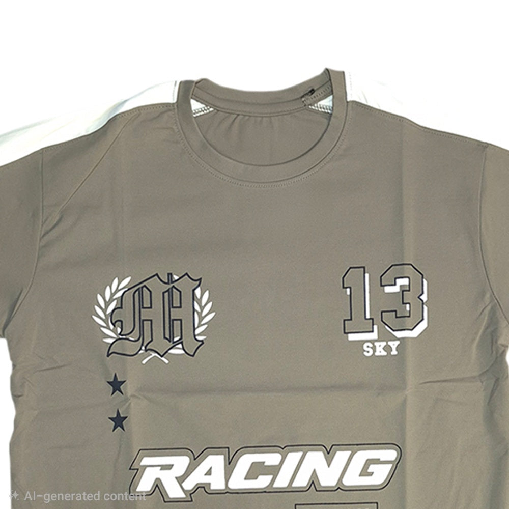 Olive Taupe "RACING DREAM 13" T-Shirt(1004)